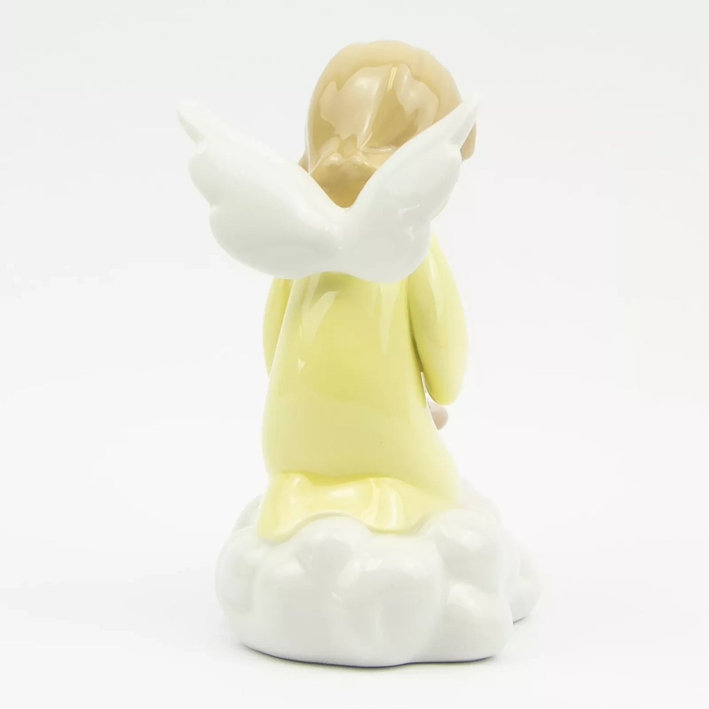 Porcelain Figurine – Little Blonde Angel Having Tea on a Cloud