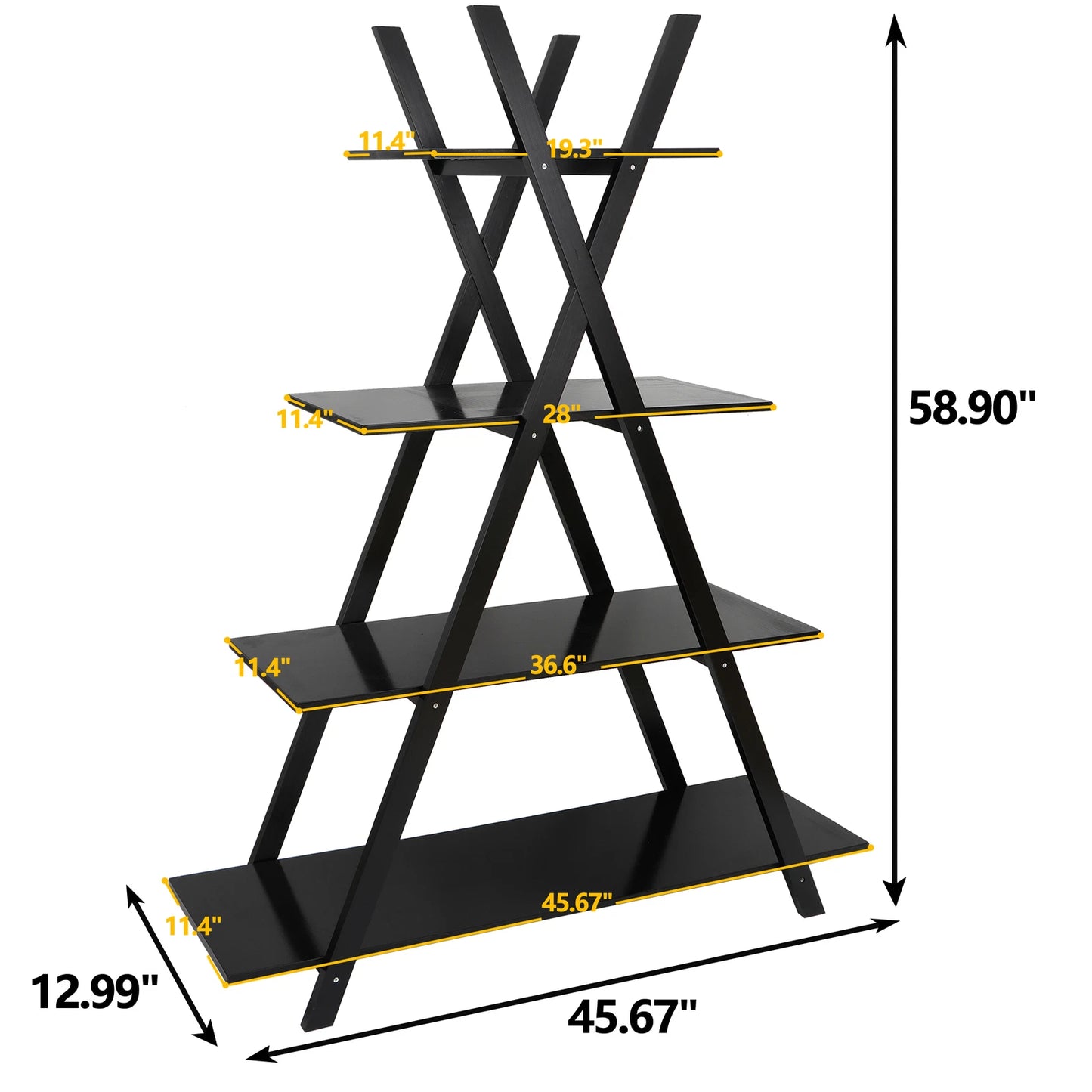 High-Quality 4-Tier A-Frame Ladder Bookshelf