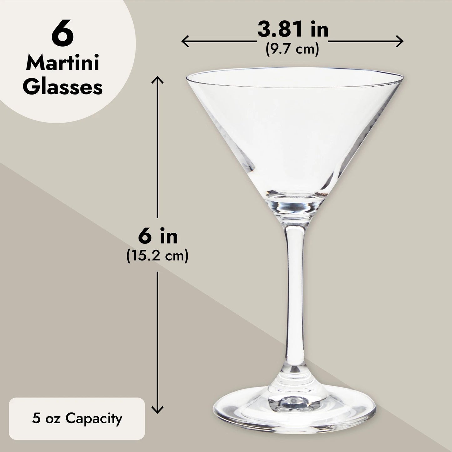 5 oz Mini Martini Glasses Set of 6
