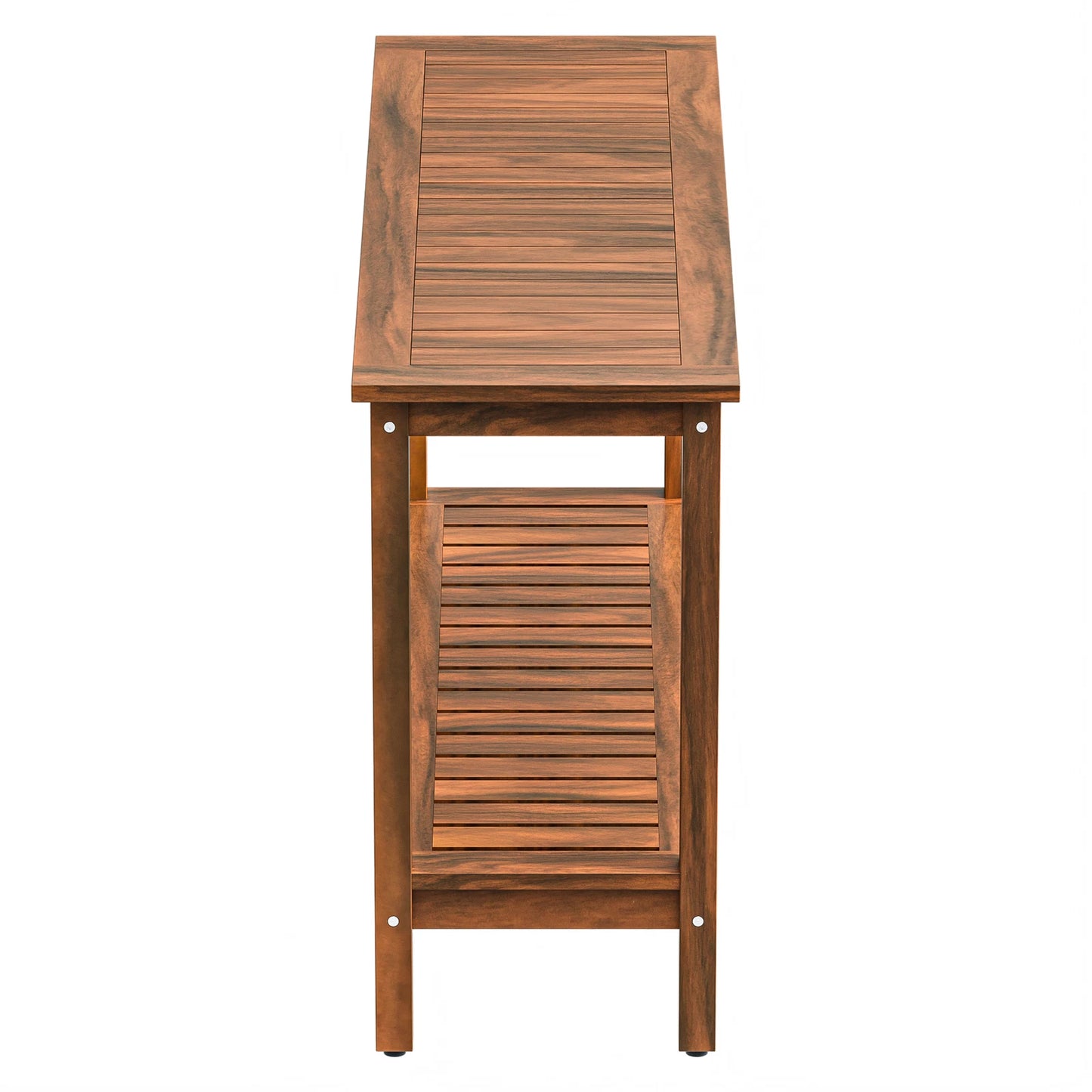 48" Wooden Patio Console Table with 2-Tier Storage Shelf