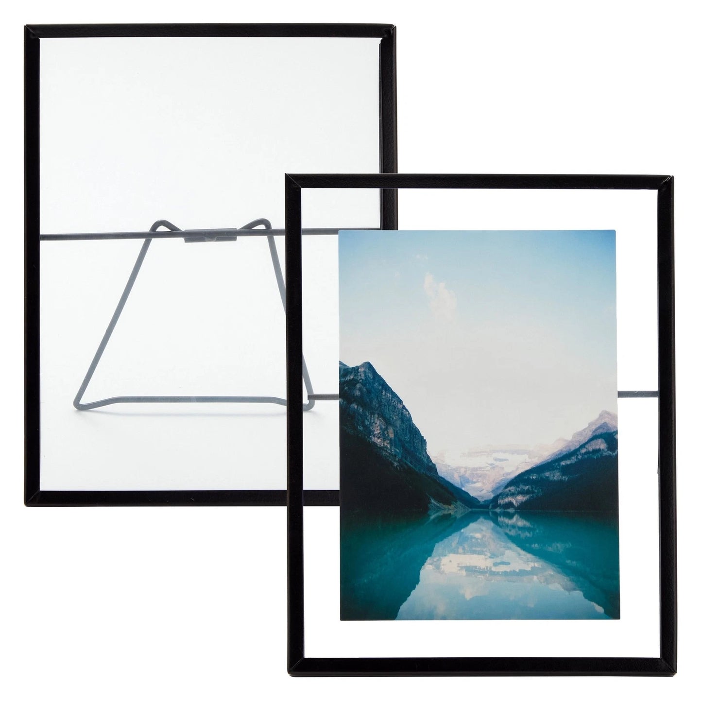 8-Pack Floating Glass Photo Frames with Pressed Flower Design