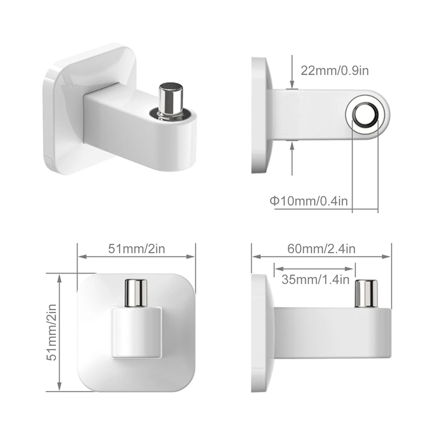 4Pcs Self Adhesive Hook Towel Coat Clothes Holder