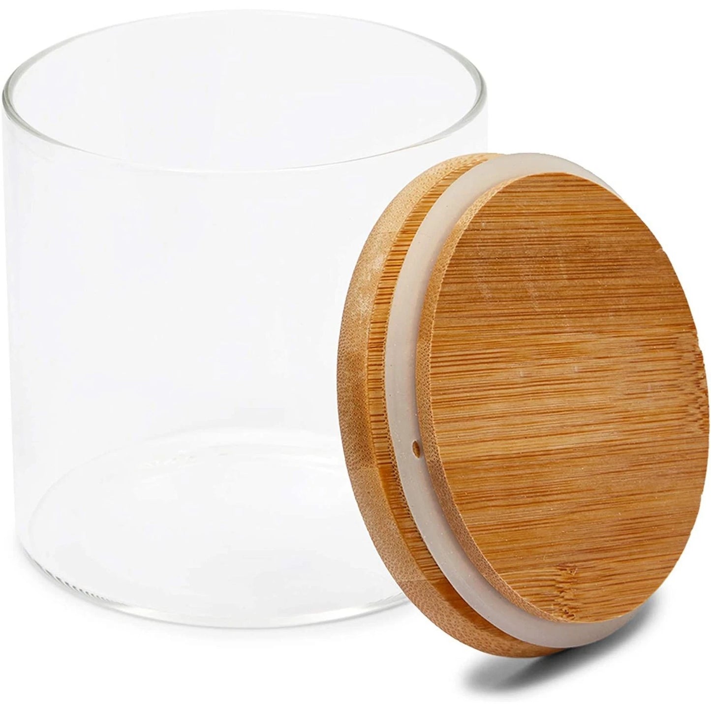 5-Pack Glass Canisters with Bamboo Lids