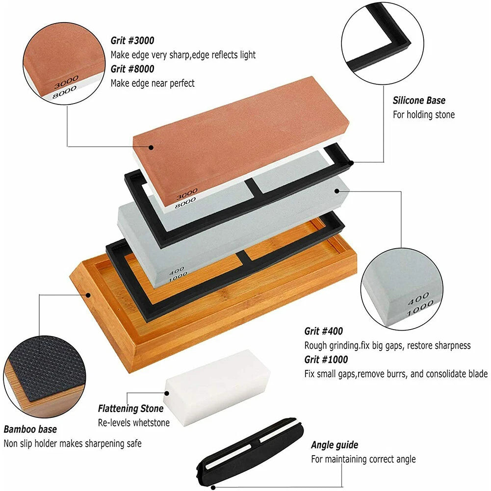 7-Piece Kit Knife Sharpening Stone Set
