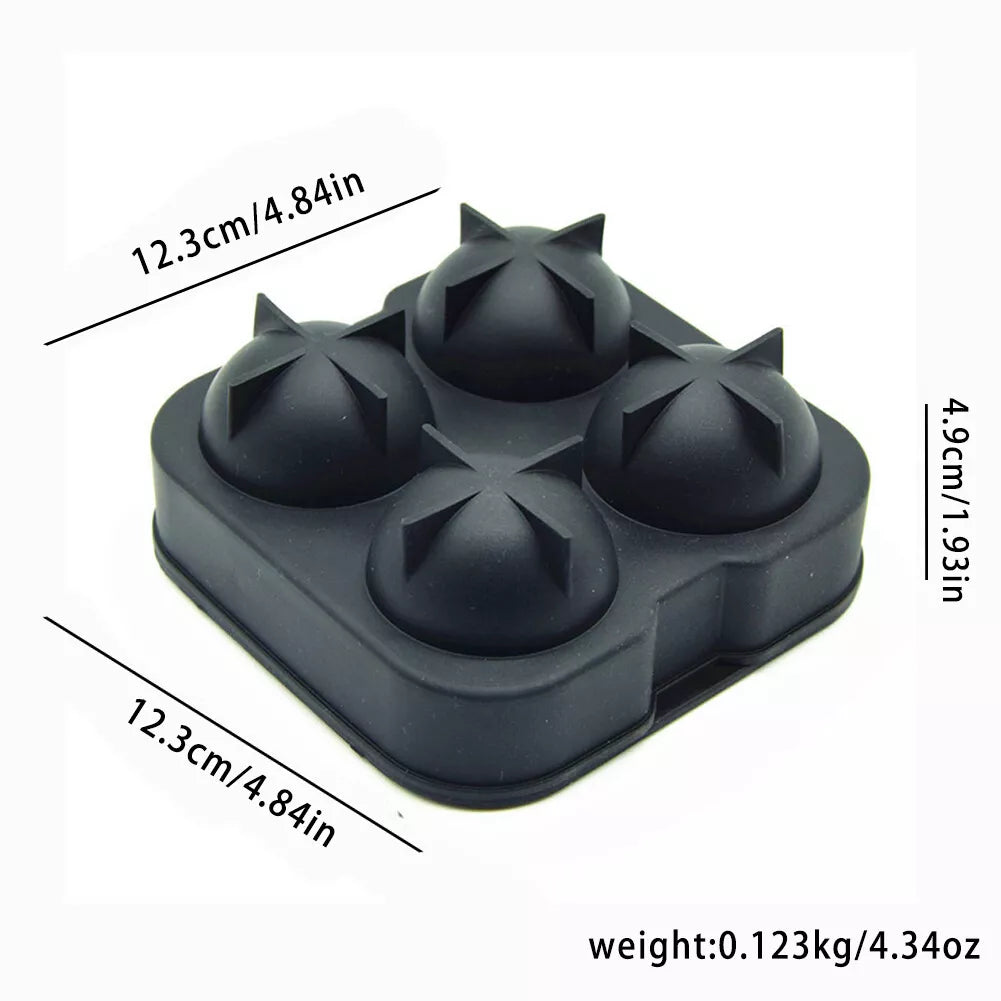 2-Pack 4-Slot Silicone Ice Ball Molds