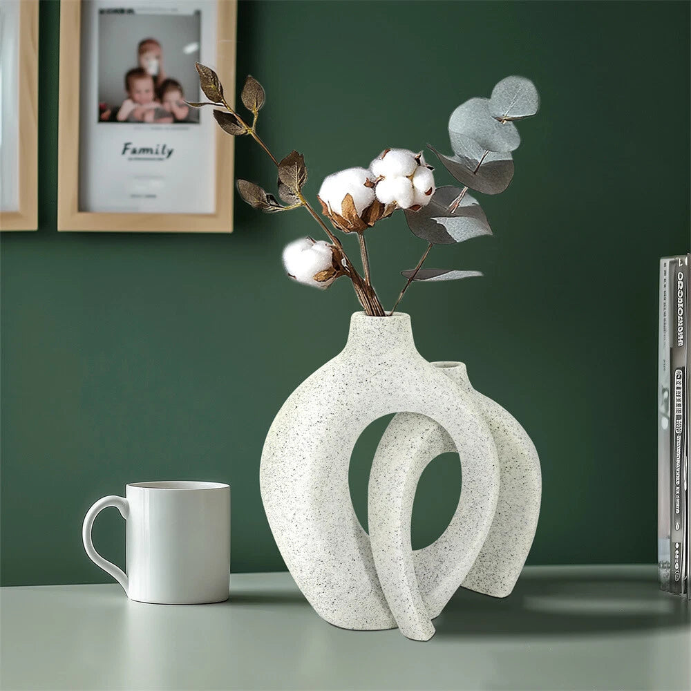 Nordic 3D Hollow Donut Vase Set of 2