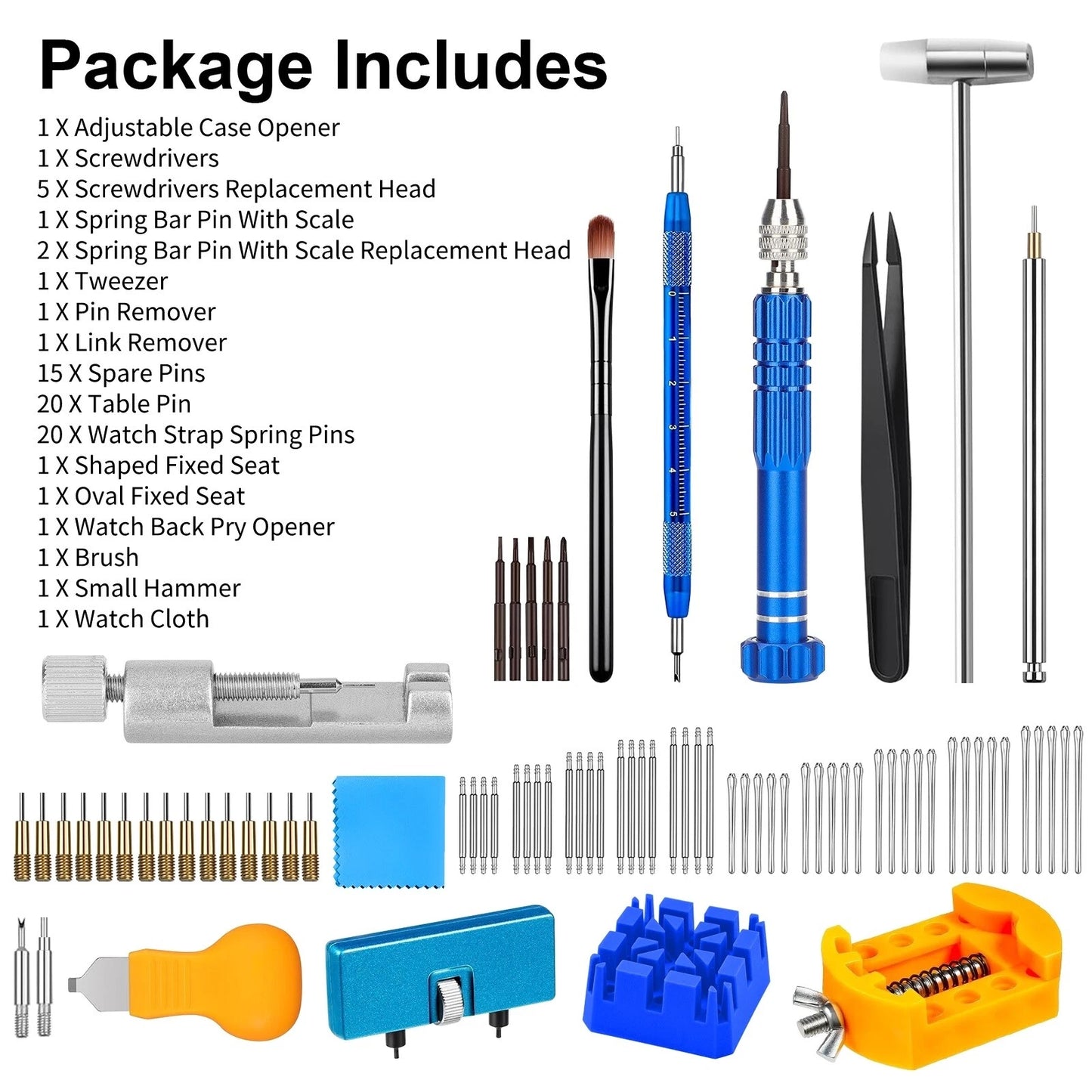 74-Piece Watch Repair Tool Kit