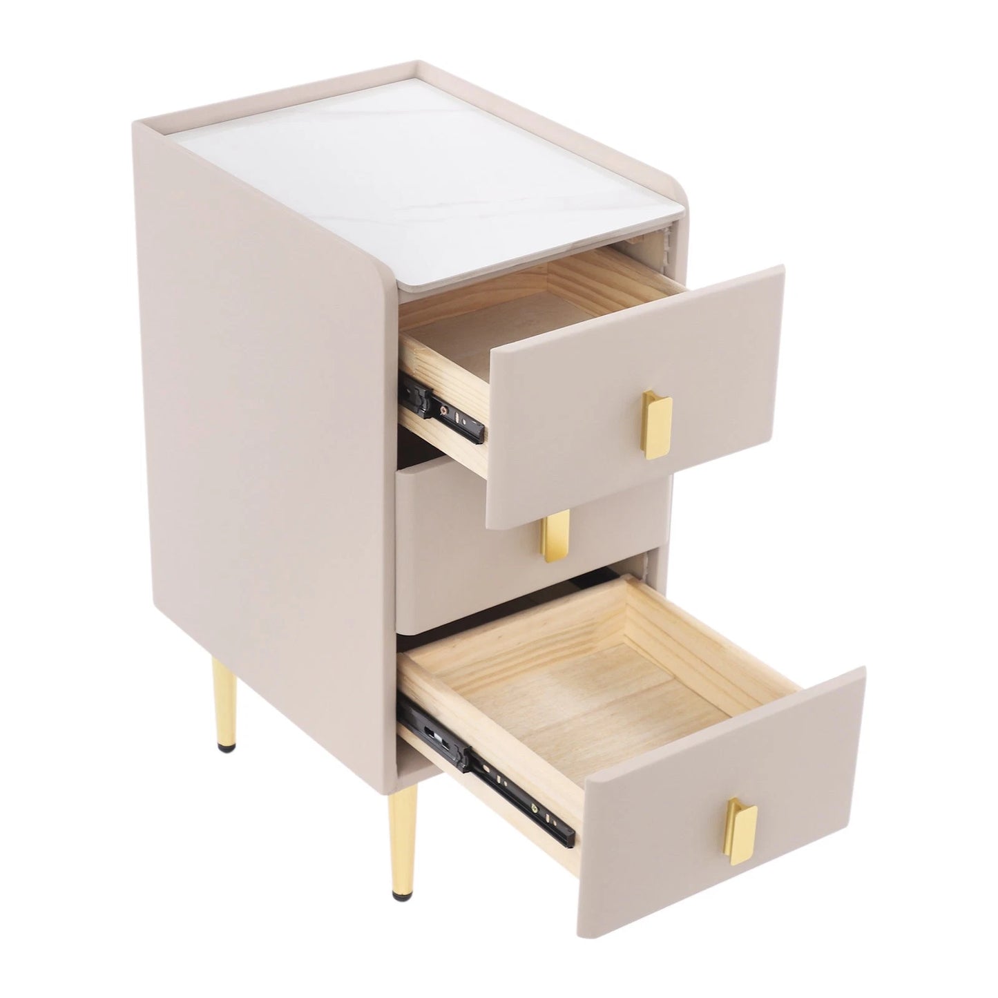 Narrow Nightstand with Drawers – Bedside Table