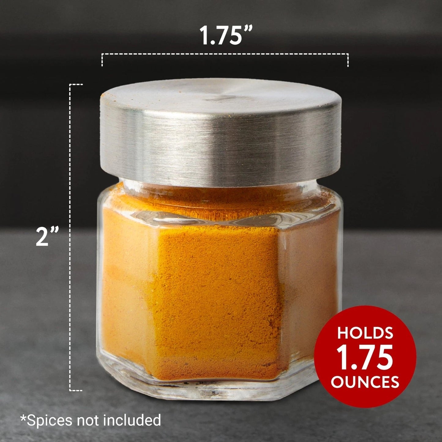 15-Pack Hexagonal Magnetic Spice Jars with Lids