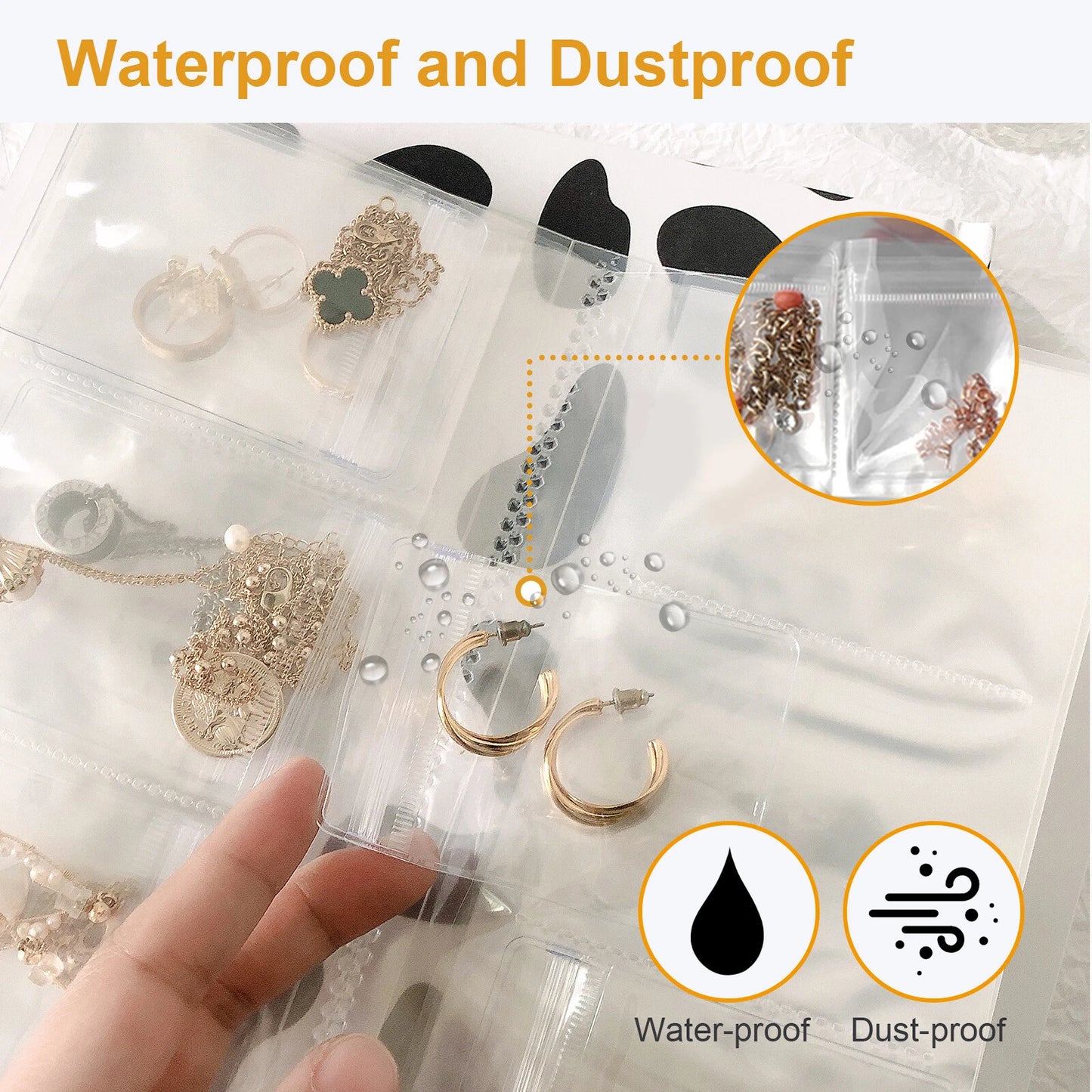 50PCS Clear Jewelry Organizer Storage Bag