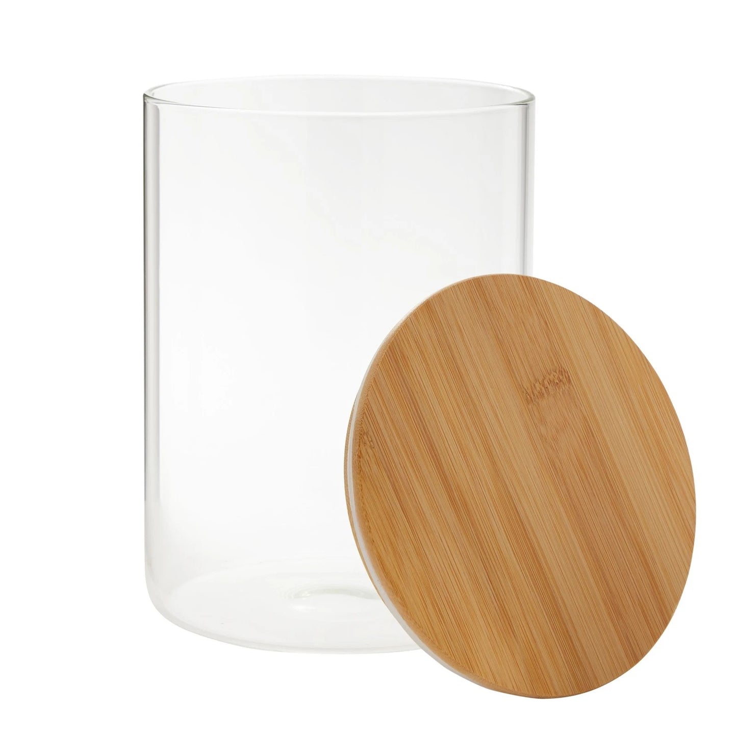 2-Pack 100 Oz Large Glass Storage Canisters with Bamboo Lids