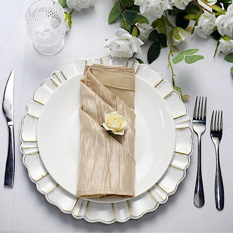Home Collection 5-Pack Crinkle Accordion Taffeta Dinner Table Napkins 20x20