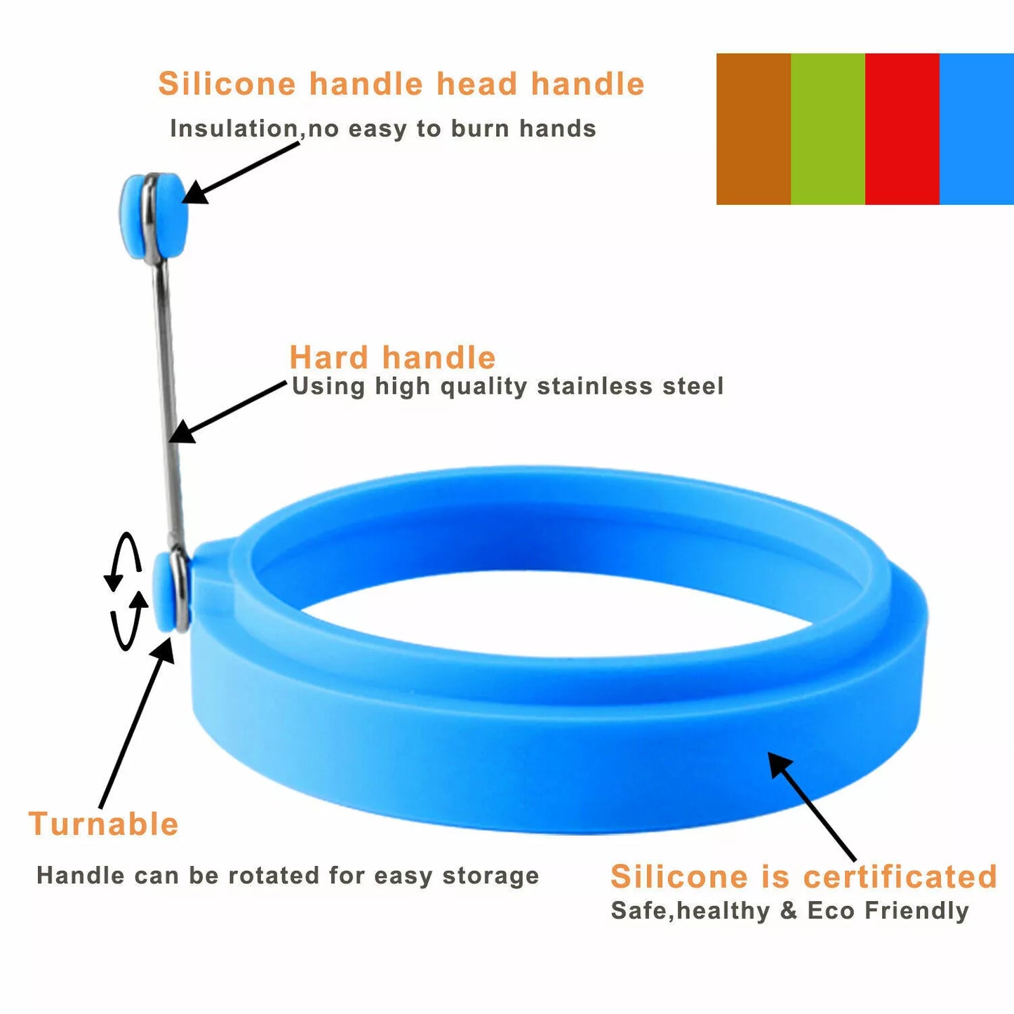 4-Pack Silicone Egg Frying Rings