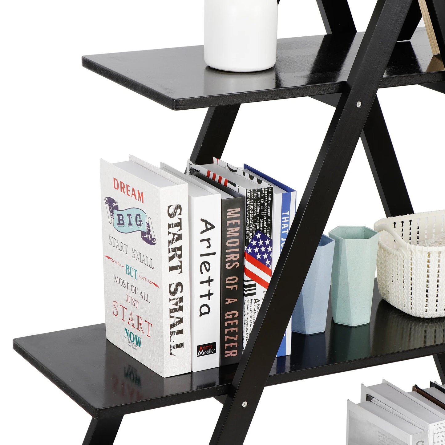 High-Quality 4-Tier A-Frame Ladder Bookshelf