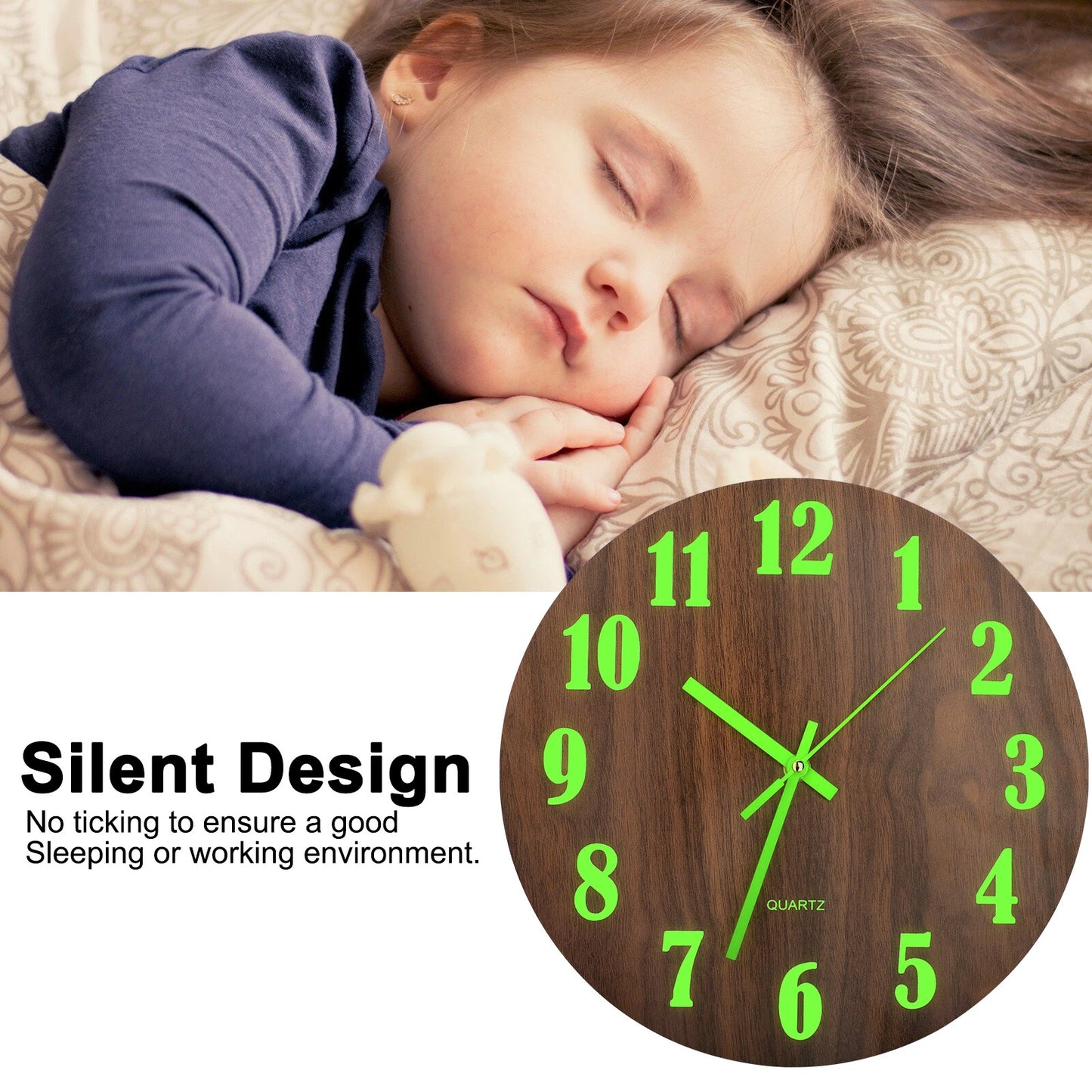 Large 12-Inch Modern Battery Wall Clock