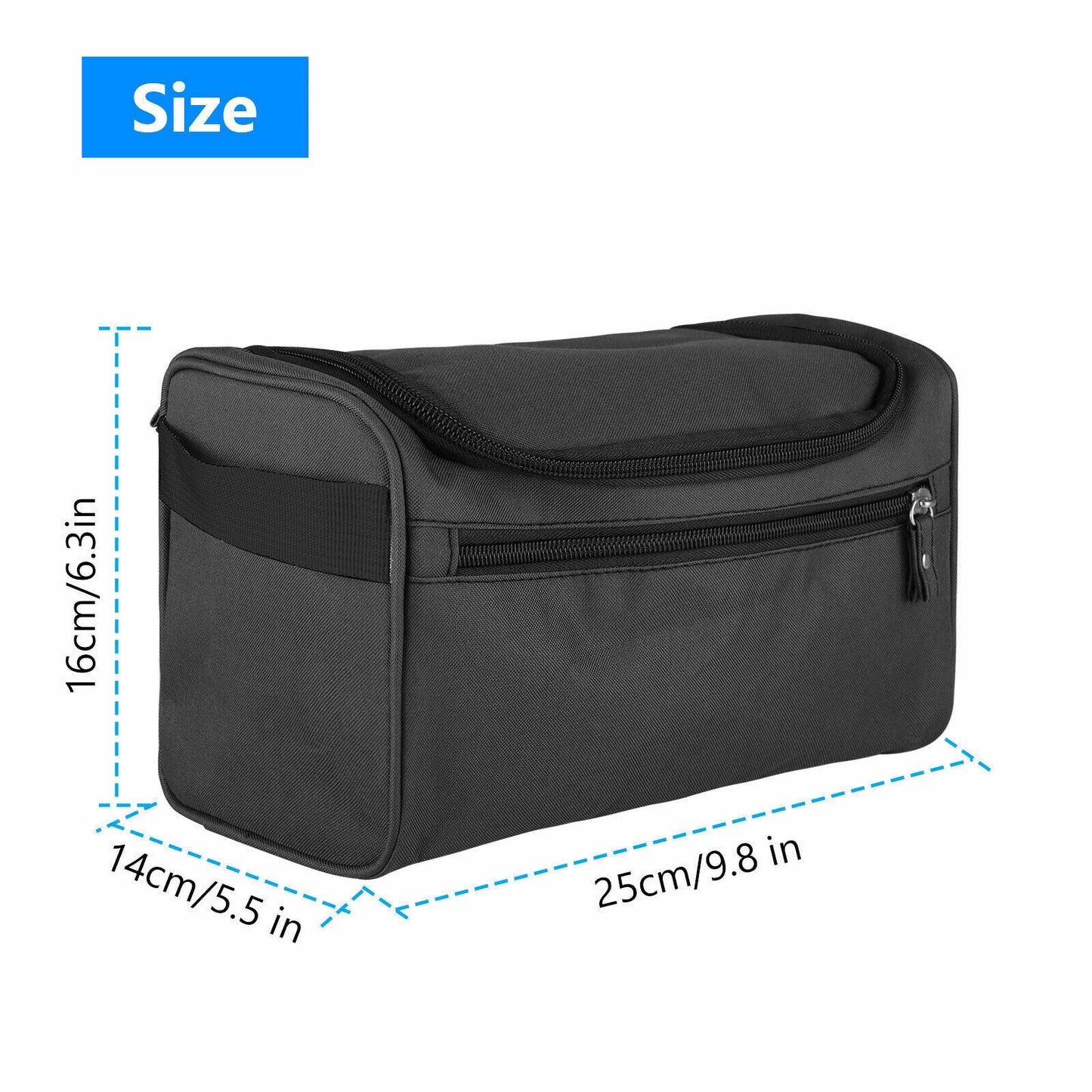 Travel Wash Bag Toiletry Organizer Shaving Cosmetic Make-up Case Black