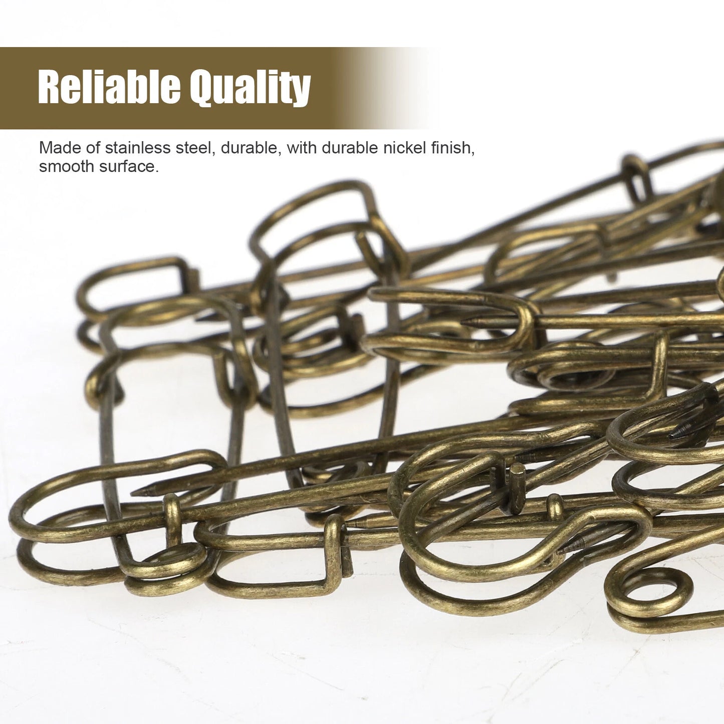 60 Pcs Large Safety Pins – Heavy Duty Stainless Steel