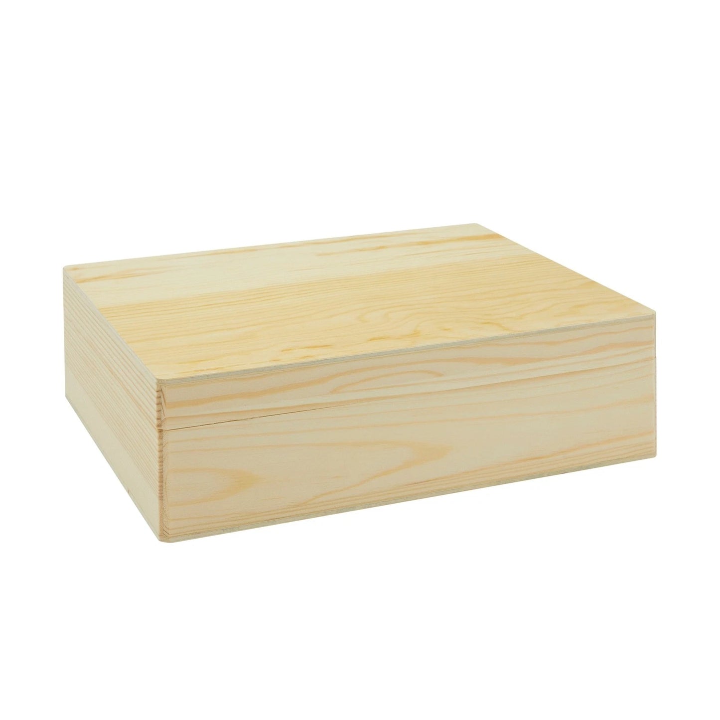 Unfinished Wooden Box with Hinged Lid