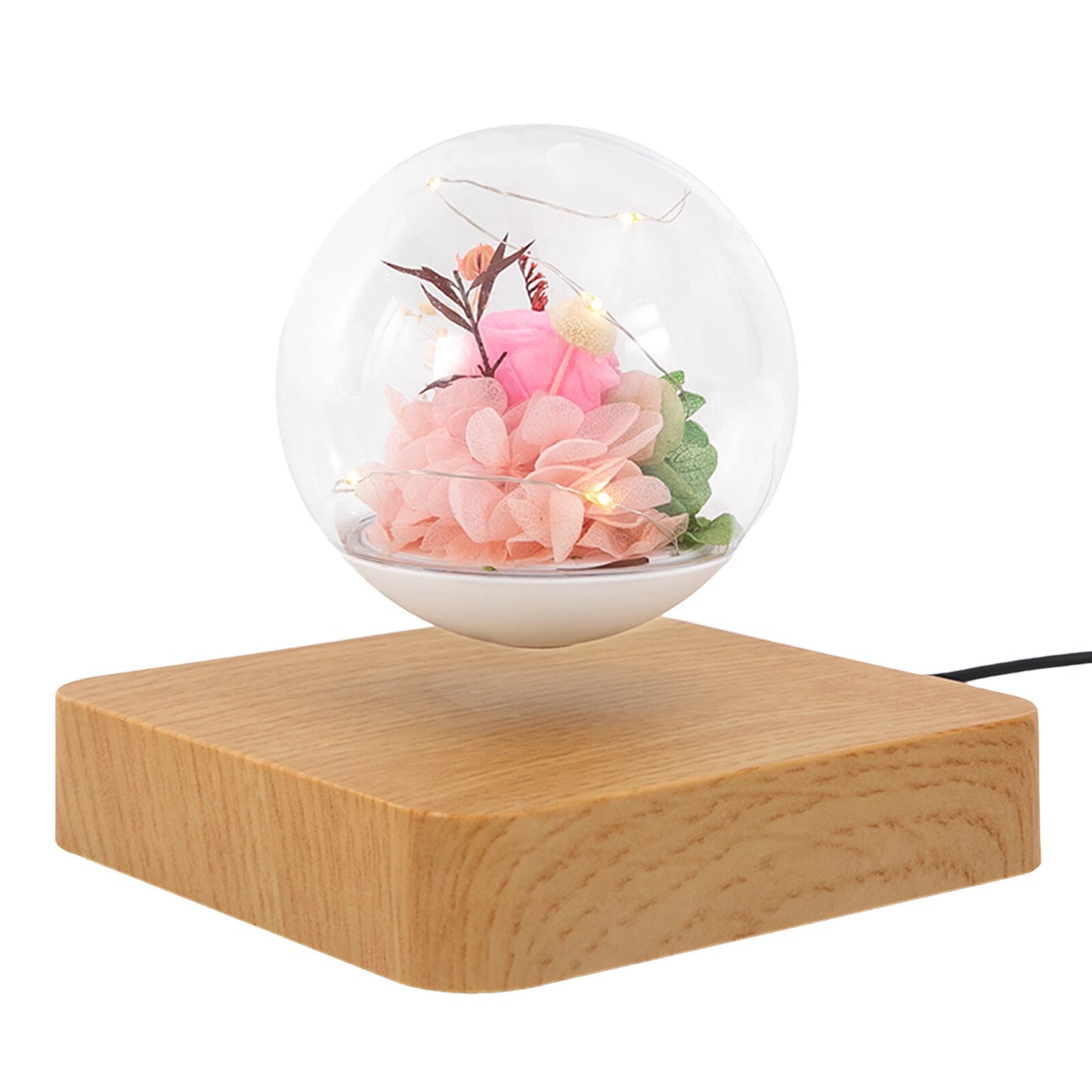 Magnetic Levitation Flower Light with LED Floating Floral Sphere