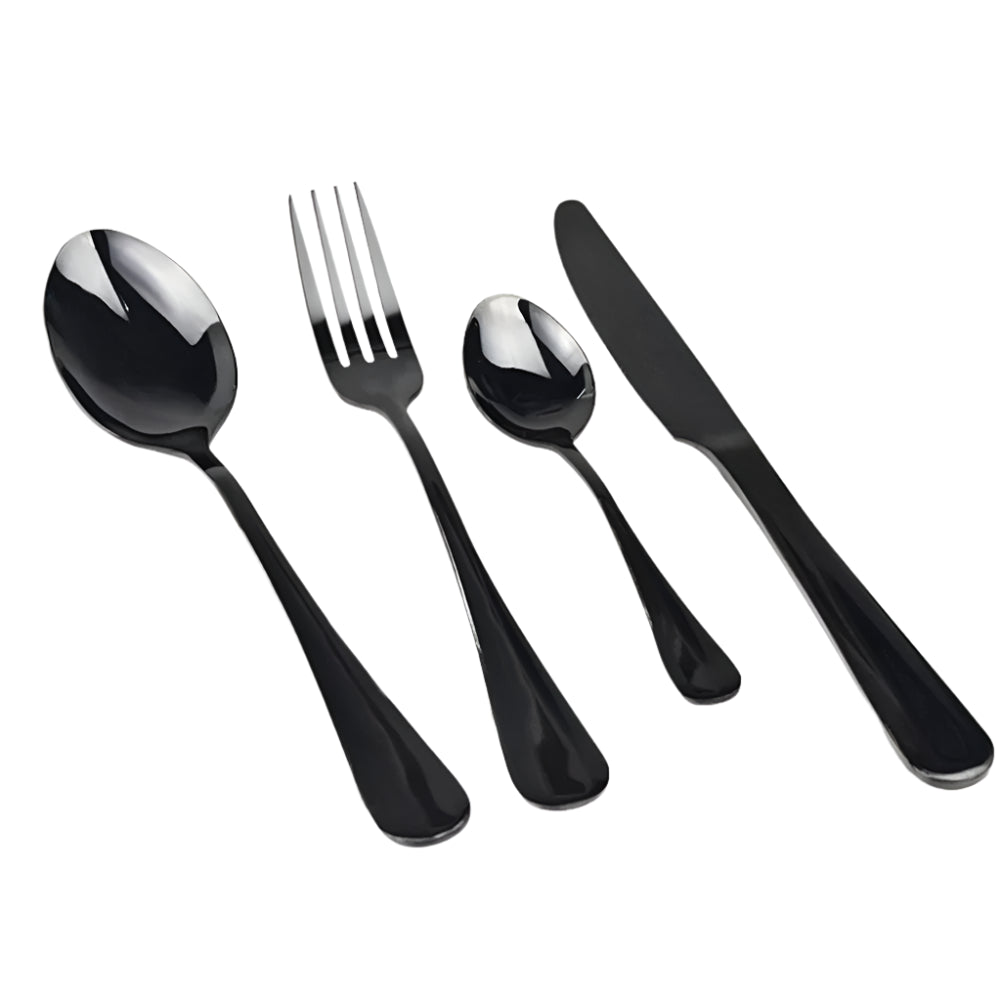 8-Piece Black Rainbow Stainless Steel Flatware Set