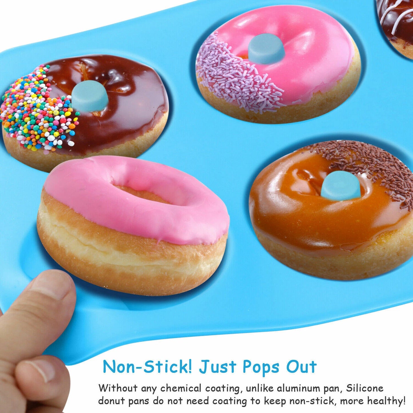 2-Pack Silicone Donut Molds Blue