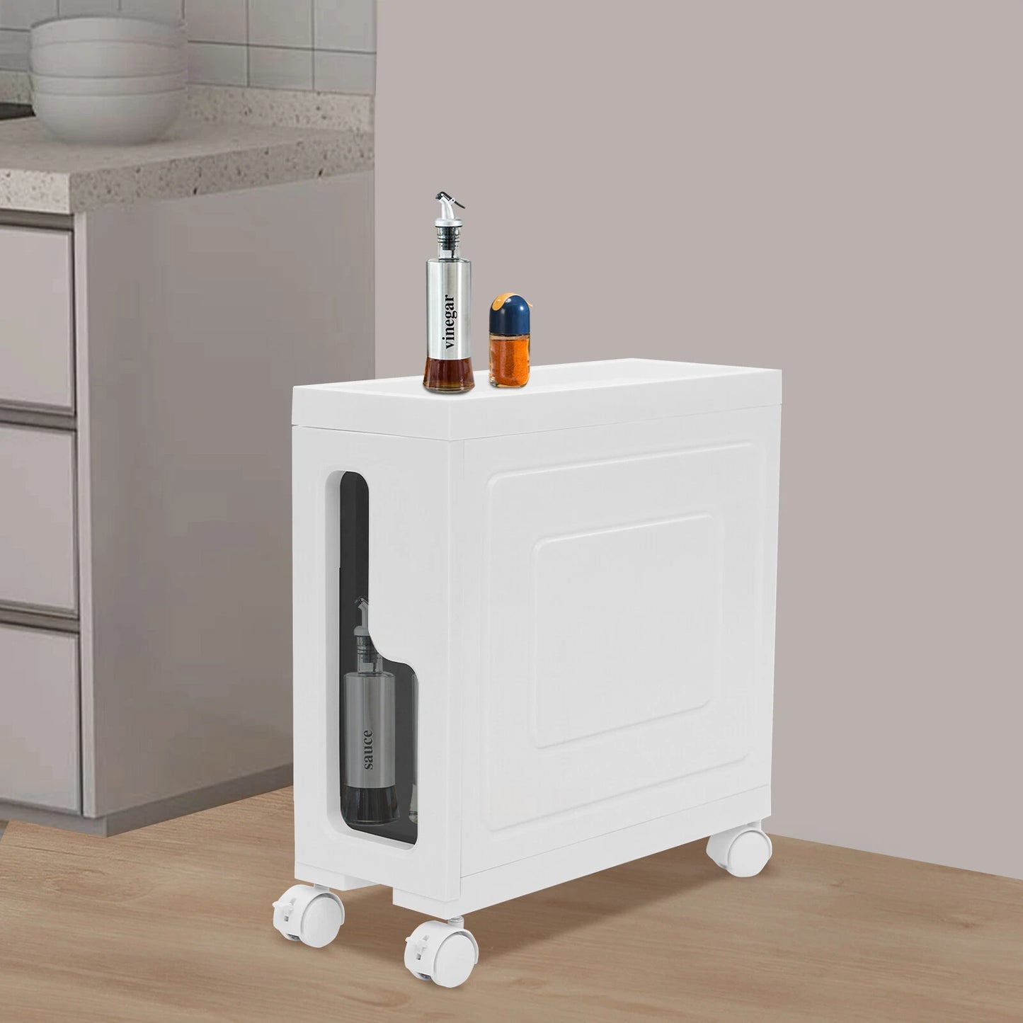 Slim Storage Cabinet – Bathroom & Home Organizer with Wheels