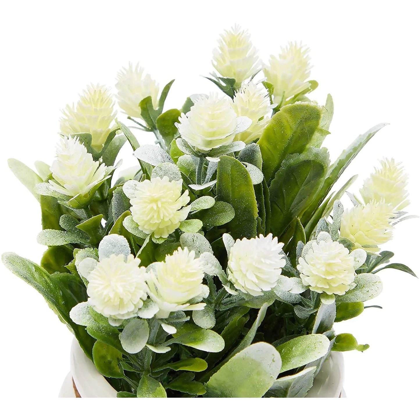 Artificial White Flowers with Ceramic Vase