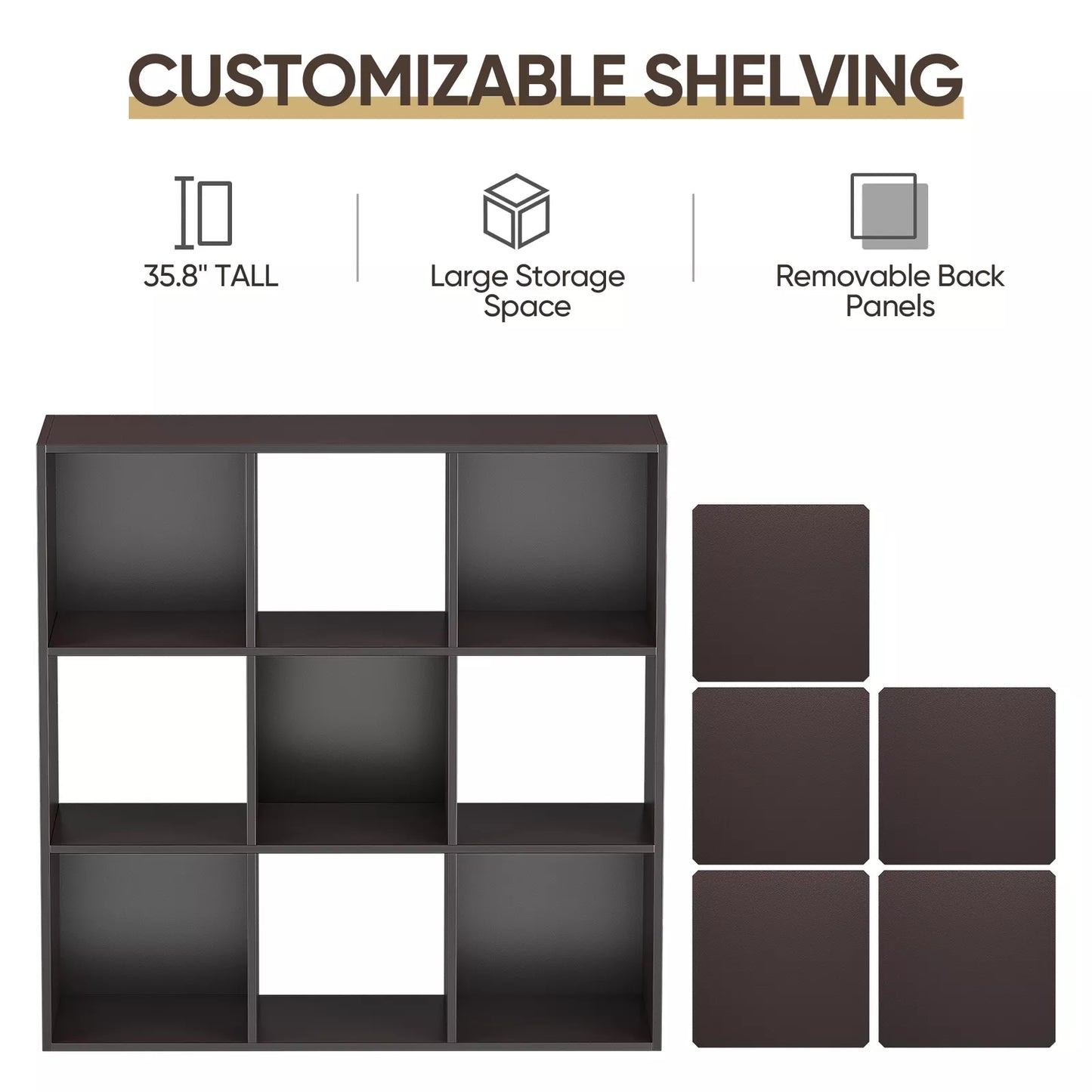 9 Cube Open Shelf Storage Bookcase