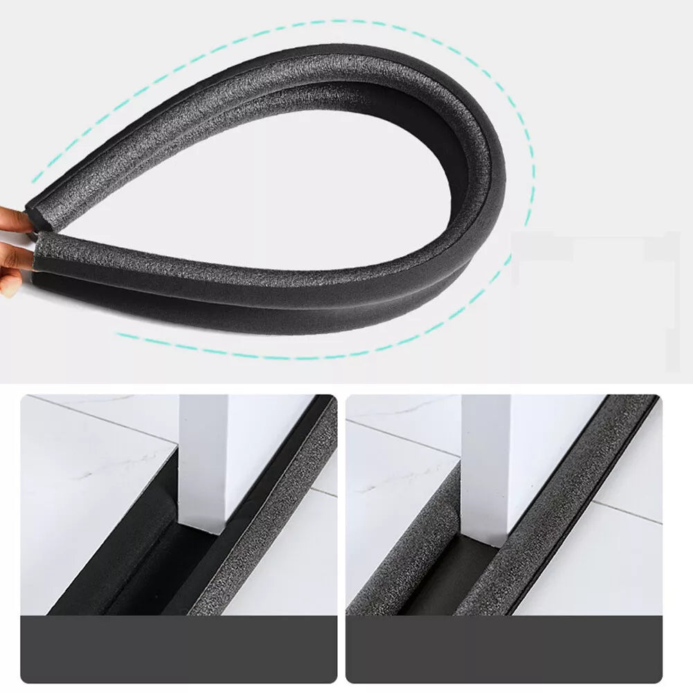 2-4 Pack Black Under Door Bottom Seal Strip Stopper Door