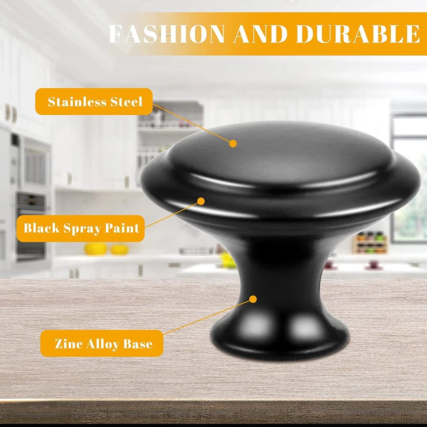 40PCS Black Drawer Knobs