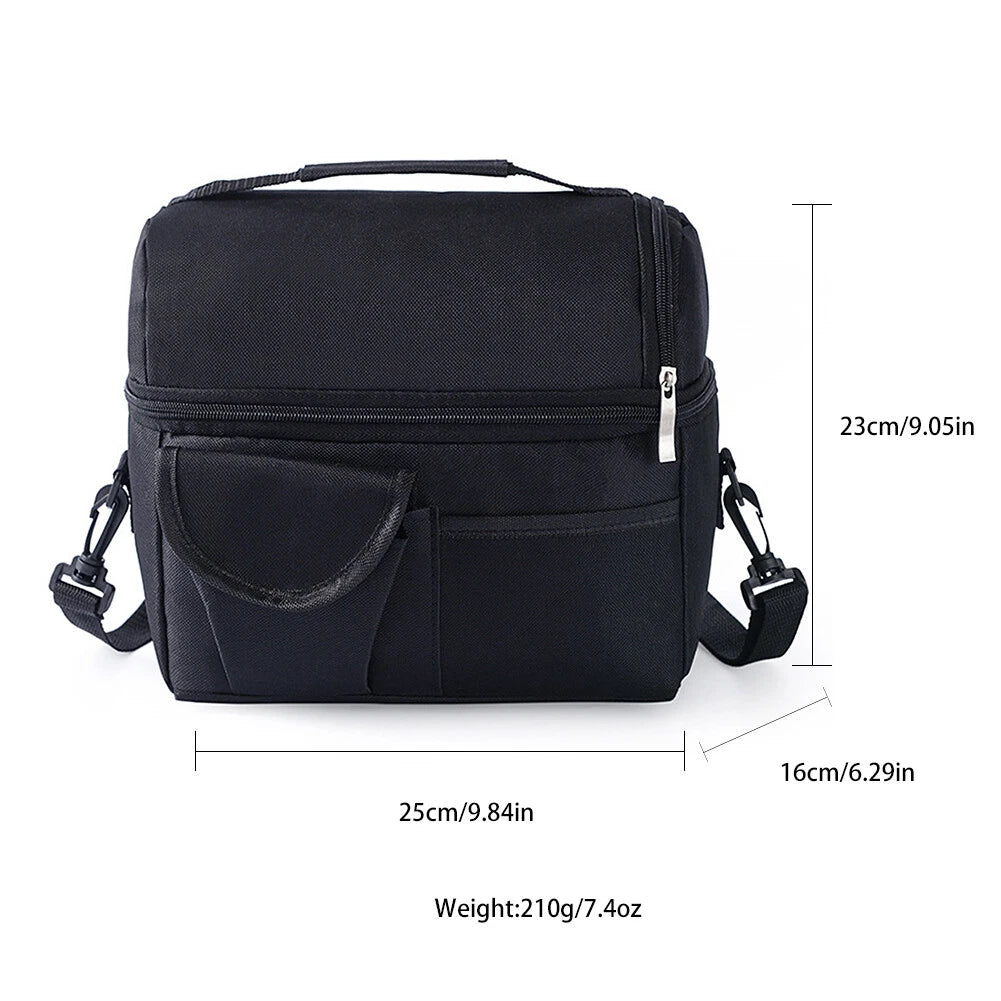 Insulated Dual-Compartment Leakproof Lunch Tote Cooler Bag Burgundy