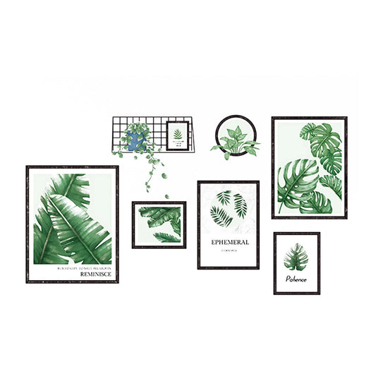 Green Tropical Leaves Frame Wall Stickers