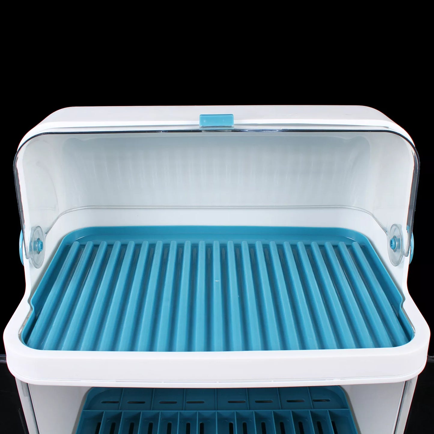 2-Layer Kitchen Dish Drying Rack with Dust-Proof Cover