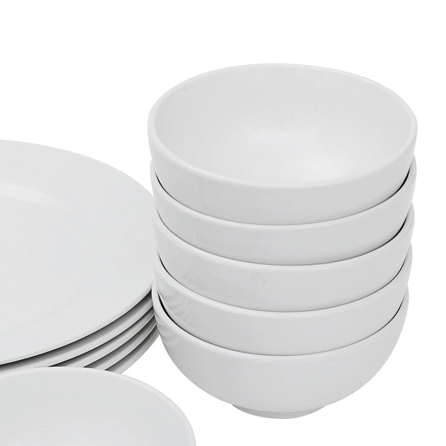 18-Piece White Porcelain Dinnerware Set