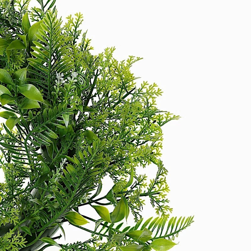 Home Collection 2-Pack 12" Green Artificial Leaves Wreath Candle Rings