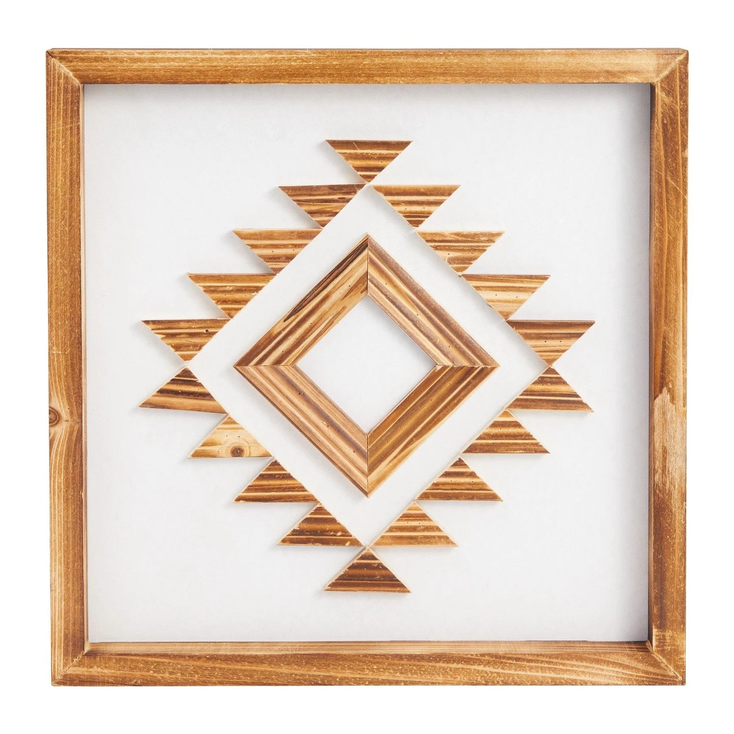Farmhouse Wood Geometric Wall Art – 13 x 13 In