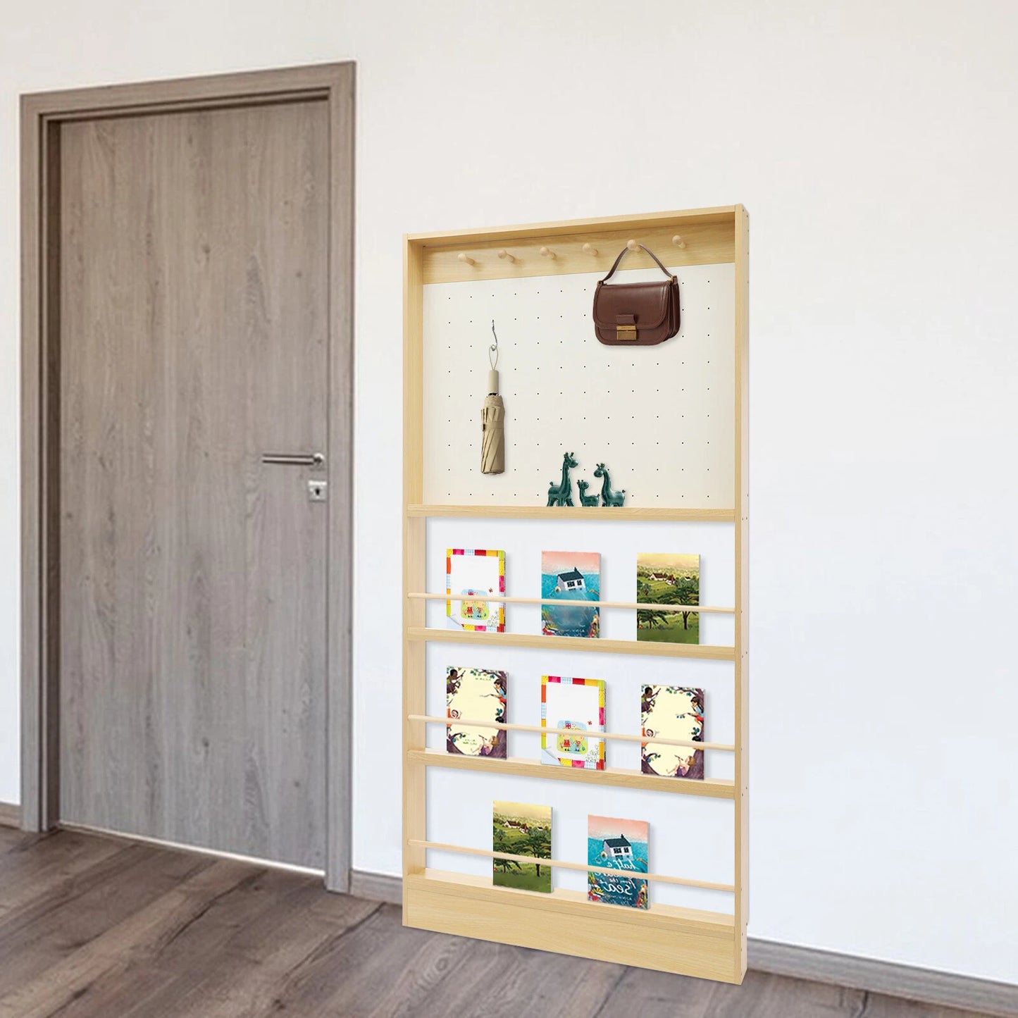 Behind-Door Bookshelf & Pegboard Storage Cabinet