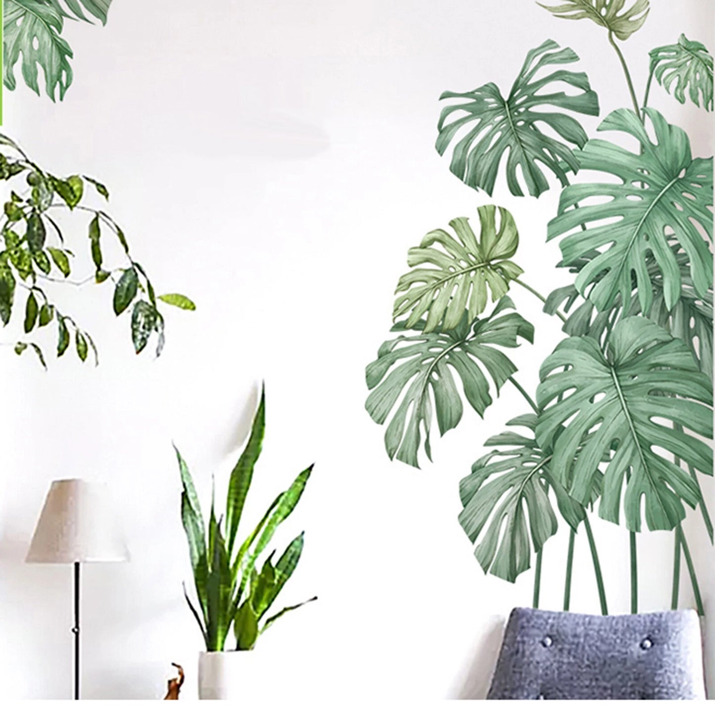 Green Palm Leaves Wall Stickers