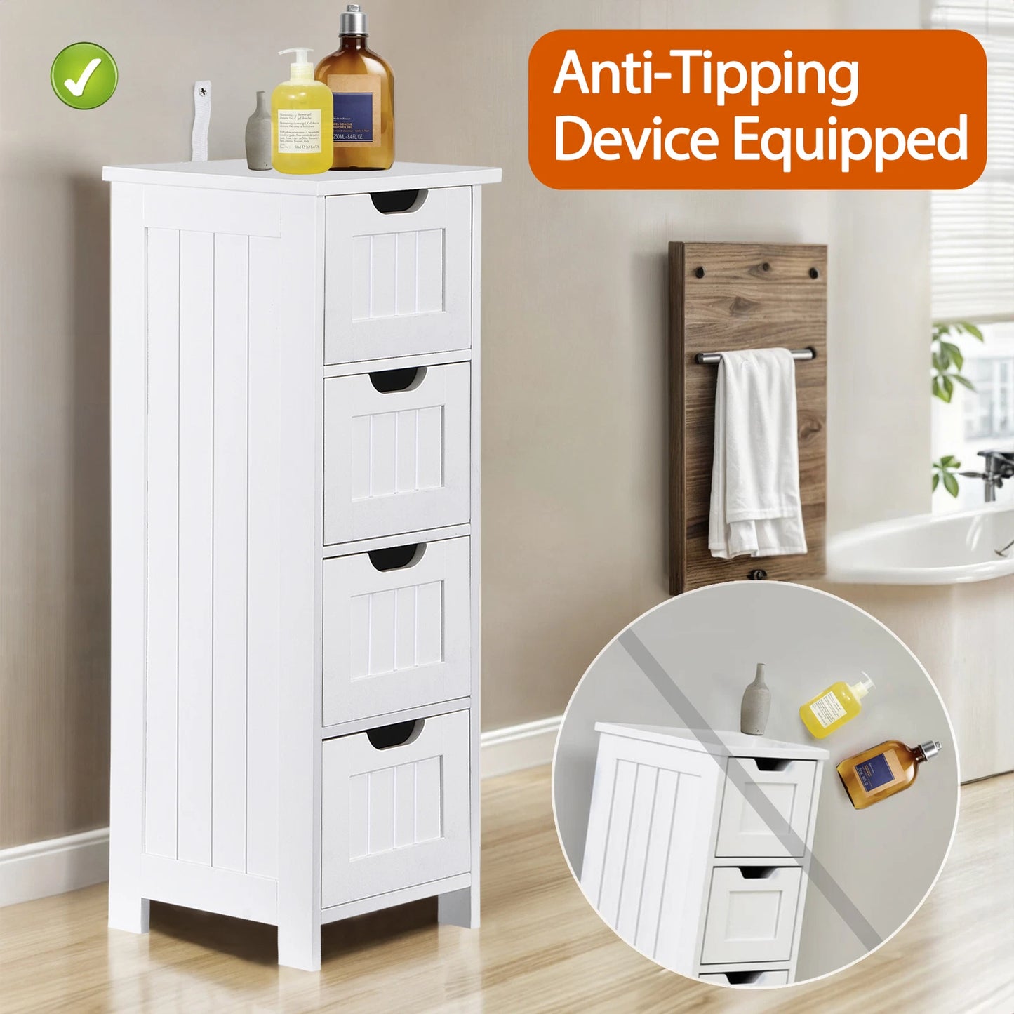 Bathroom Floor Cabinet for Small Space