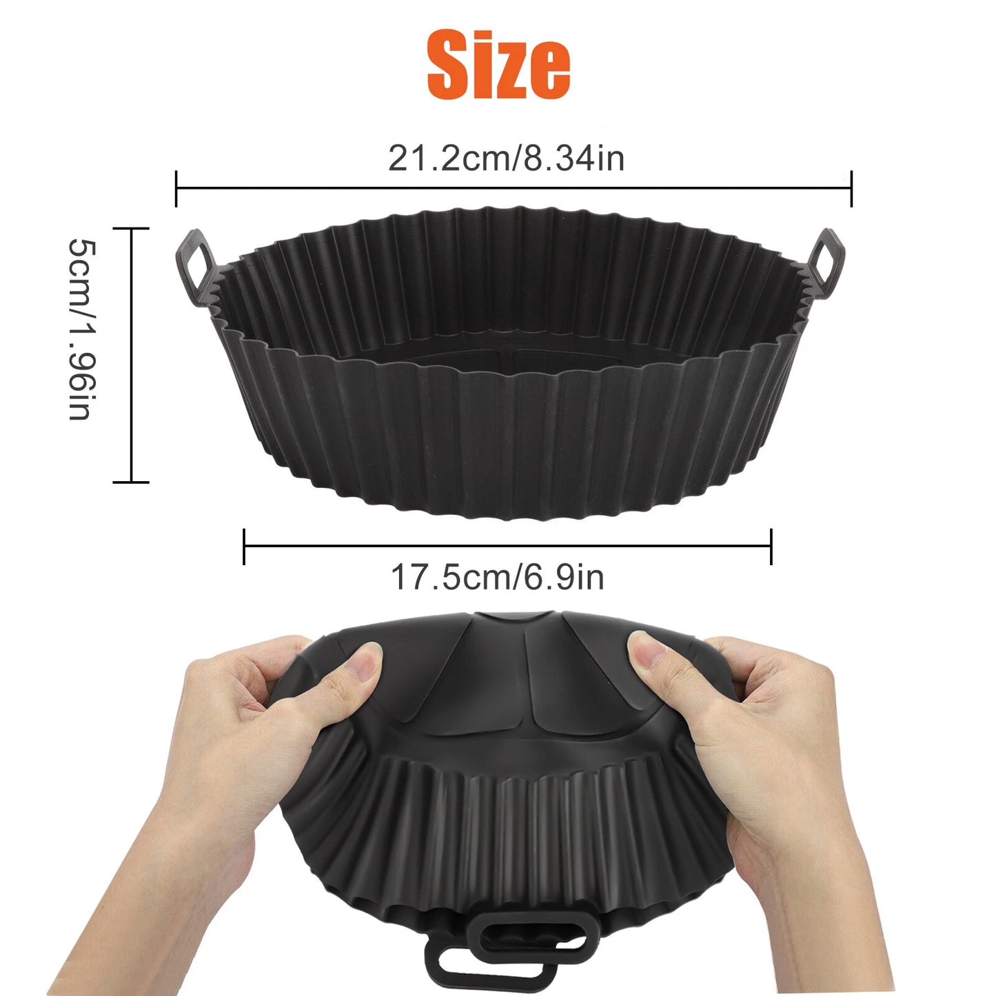 2 Pcs Air Fryer Silicone Pot Basket Liners