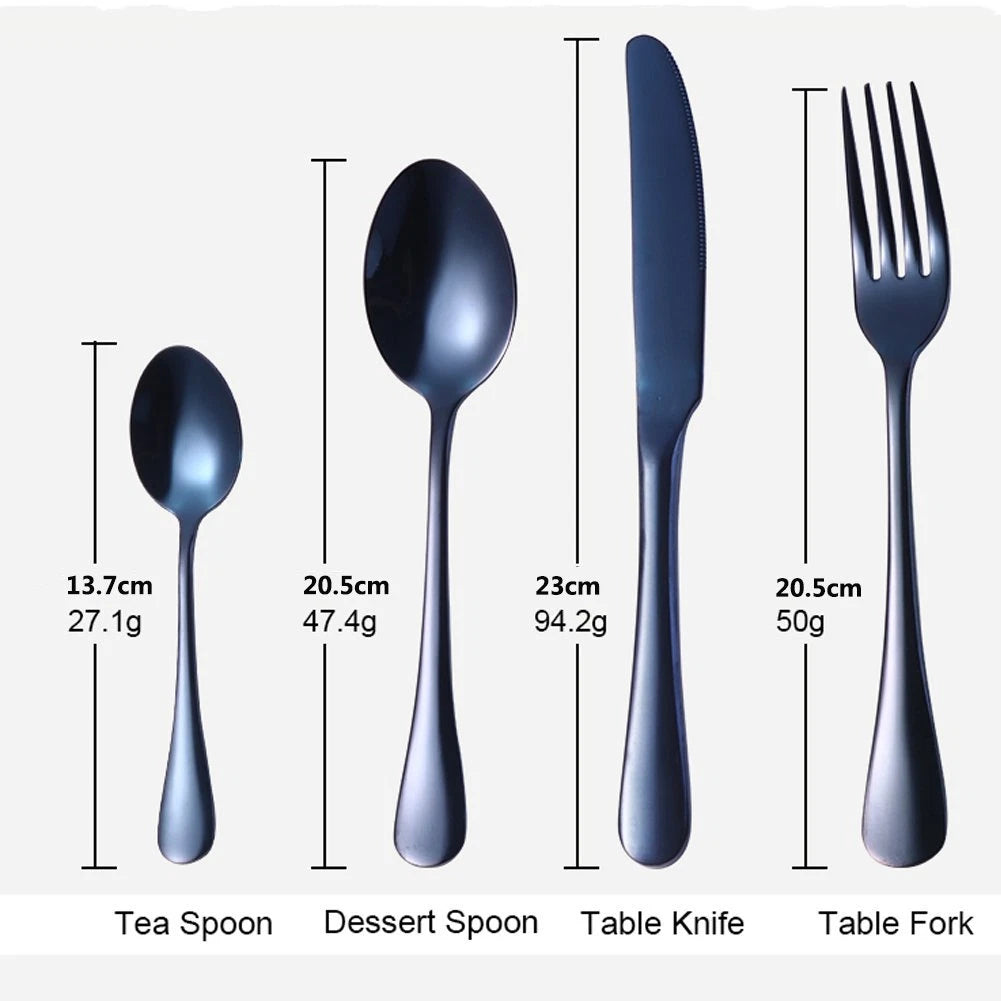8-Piece Blue Stainless Steel Flatware Set