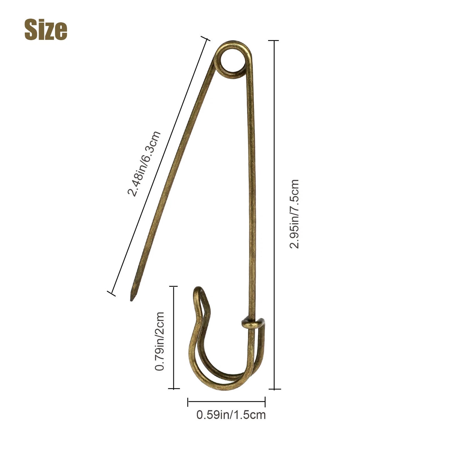60 Pcs Large Safety Pins – Heavy Duty Stainless Steel