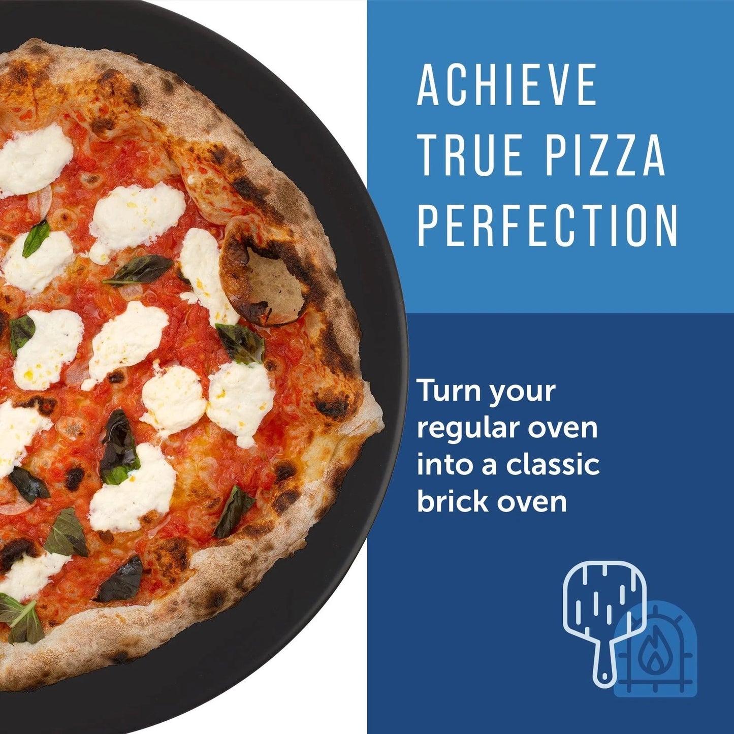 2-Pack Black Cordierite Ceramic Pizza Stones