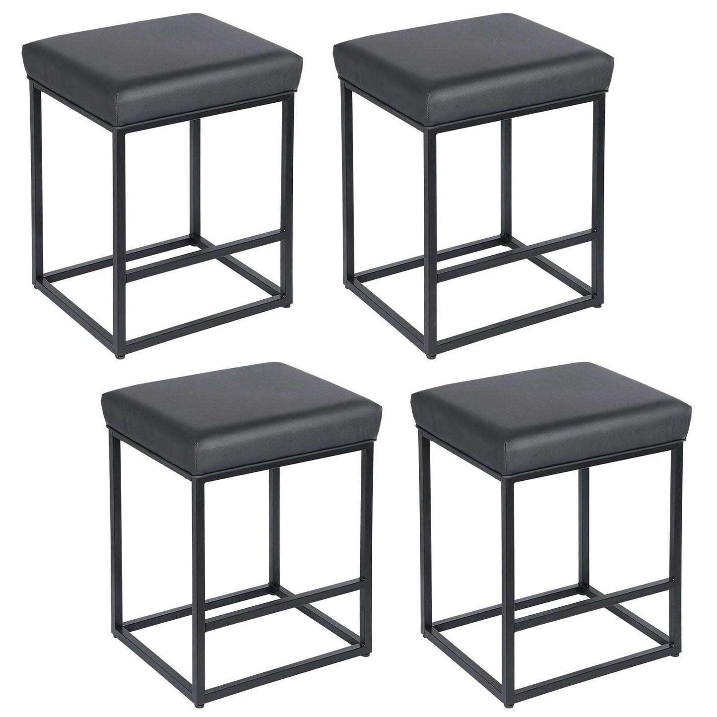 Set of 4 – 24" PU Leather Bar Stools