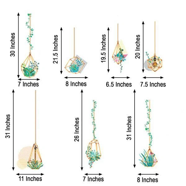 Home Collection Removable Green Hanging Terrarium Wall Stickers