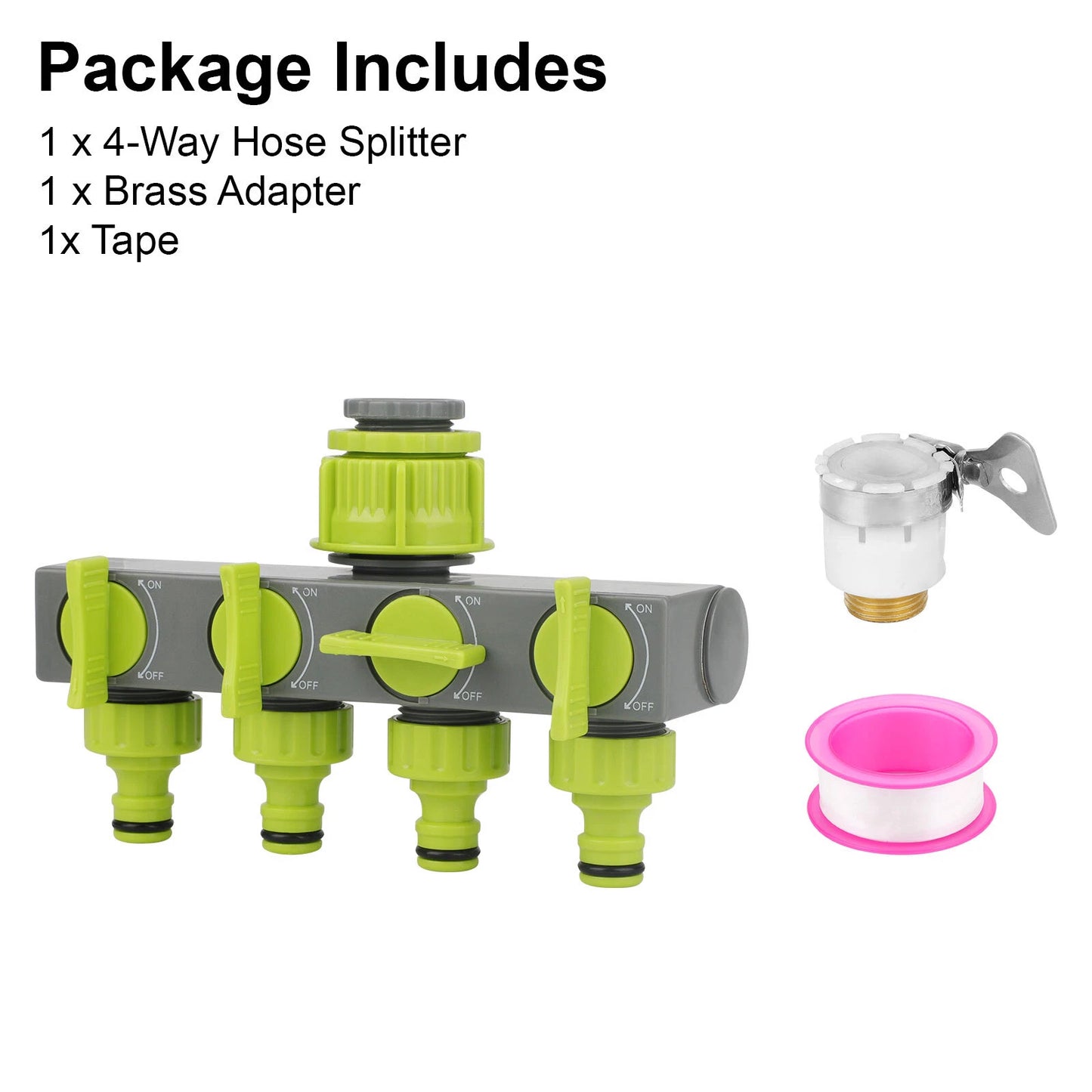 4-Way 1/2", 3/4", 1" Hose Splitter