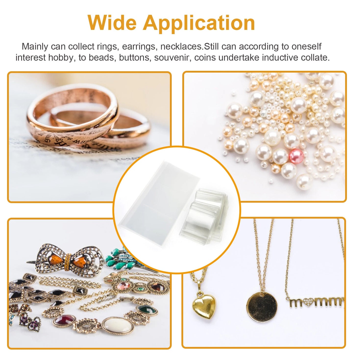 50PCS Clear Jewelry Organizer Storage Bag