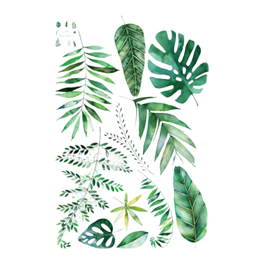 Green Wall Stickers Assorted Tropical Leaves