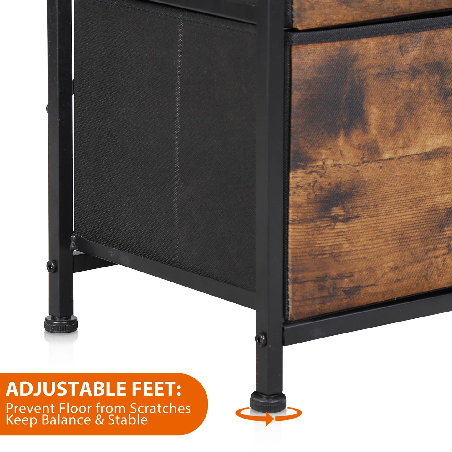 Rustic Brown 9-Drawer Dresser Storage Cabinet