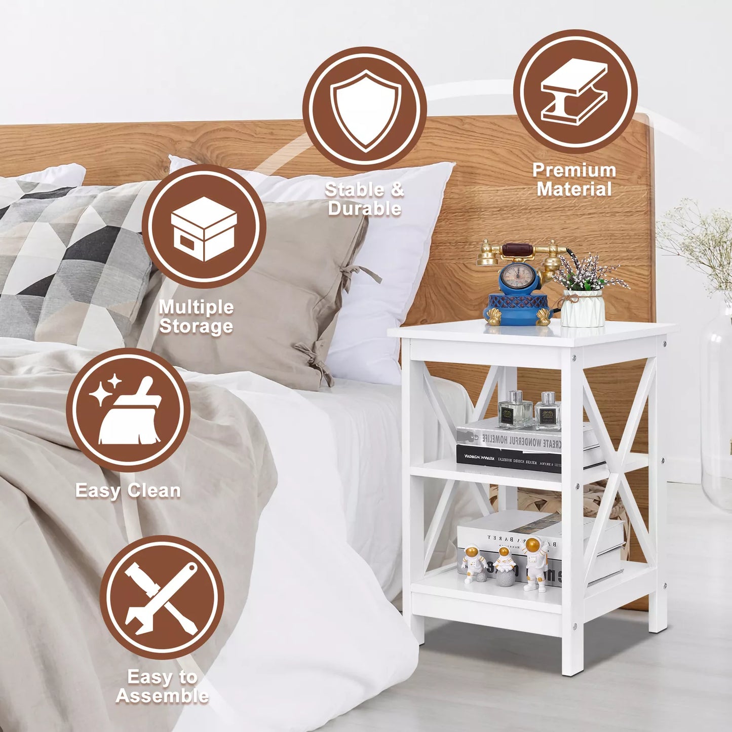 2-Piece 3-Tier End Table Set